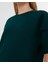 Koyu Yeşil Kısa Kollu Bisiklet Yaka Kalın Sweatshirt Tişört 4