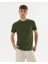Haki Erkek Organik Pamuk Kısa Kollu Bisiklet Yaka Basic T-Shirt 1