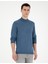 Erkek Mavi Slim Fit Yarım Balıkçı Yaka Yün Karışımlı Basic Triko Kazak 50270055-VR036 1