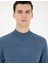 Erkek Mavi Slim Fit Yarım Balıkçı Yaka Yün Karışımlı Basic Triko Kazak 50270055-VR036 2