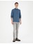 Erkek Mavi Slim Fit Yarım Balıkçı Yaka Yün Karışımlı Basic Triko Kazak 50270055-VR036 4