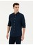 Erkek Lacivert Slim Fit Uzun Kollu Gömlek 50283343-VR033 1