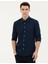 Erkek Lacivert Slim Fit Uzun Kollu Gömlek 50283343-VR033 3