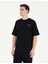 Erkek Siyah Regular Fit Bisiklet Yaka Tişört 50264572-VR046 3