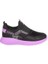 Zoom Aqua Yumuşak Esnek Hafif Nefes Alabilen Çocuk File Sneaker Spor Ayakkabı Siyah Mor 2