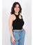 24Y0559K1 Kadın Cut Out Pencere Detaylı Fitilli Kolsuz Crop Bluz 3