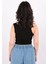 24Y0559K1 Kadın Cut Out Pencere Detaylı Fitilli Kolsuz Crop Bluz 4