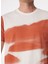 Kırık Beyaz Erkek Bisiklet Yaka Relaxed Batik T-Shirt F4SM-TST 0206 4