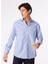 Slim Fit Italyan Yaka Lacivert - Beyaz Erkek Gömlek BBSS24MSH027 2