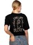 O Yaka Baskılı Siyah Kadın T-Shirt 242 Lcf 242011 Lades Siyah 4