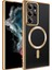 Galaxy S22 Ultra Uyumlu Magsafe Wireless Şarj Özellikli App Setro Silikon-Gold 1