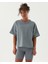 Mavi Kısa Kollu Bisiklet Yaka Basic Kalın Sweatshirt Tişört 1