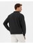 Antrasit Erkek Organik Pamuk Yarı Fermuarlı V Yaka Dik Yaka Sweatshirt 2