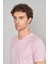 Çetinkaya Mentality 2772 Erkek V Yaka Basic T-Shirt Açık Pembe 3