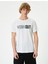 4SAM10020NK 000 Beyaz Erkek Polyester Jersey Kısa Kollu T-Shirt 2