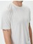 4SAM10274HK 000 Beyaz Erkek Viskoz Basic T-Shirt 5