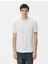 4SAM10274HK 000 Beyaz Erkek Viskoz Basic T-Shirt 3