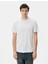 4SAM10274HK 000 Beyaz Erkek Viskoz Basic T-Shirt 4