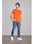 Çetinkaya Mentality 2772 Bisiklet Yaka Penye Slim Fit Nar Çiçeği T-Shırt 2