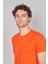 Çetinkaya Mentality 2772 Bisiklet Yaka Penye Slim Fit Nar Çiçeği T-Shırt 3
