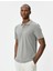 4SAM10113MK 031 Gri Erkek Pamuk Jersey Kısa Kollu Polo Yaka Basic T-Shirt 2