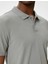 4SAM10113MK 031 Gri Erkek Pamuk Jersey Kısa Kollu Polo Yaka Basic T-Shirt 3