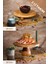 Justwood 2 Li Risus&lucca Top Ayaklı 25 cm ve 25 Ahşap Yuvarlak Pasta Sunum Servis Tabağı Seti 1