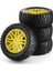 4 Adet 96MM 1/10 Kısa Kulvar Kamyon Lastikleri Lastik Tekerlek 12MM Hex Hsp 15502 94107 94170 94155 94177 Hpı Rc Araba, Sarı (Yurt Dışından) 1