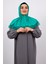 Mint Yeşili Pratik Hazır Geçmeli Tesettür Eşarp Viskon Kumaş Çıtçıtlı Dantelli 2105_13 2