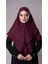 Bordo Pratik Hazır Geçmeli Tesettür Eşarp Pamuk Caz Kumaş Çift Katlı Düz Hijab 2303_16 1