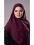 Bordo Pratik Hazır Geçmeli Tesettür Eşarp Pamuk Caz Kumaş Çift Katlı Düz Hijab 2303_16 3