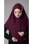 Bordo Pratik Hazır Geçmeli Tesettür Eşarp Pamuk Caz Kumaş Çift Katlı Düz Hijab 2303_16 4