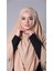 Sütlü Kahve Pratik Hazır Geçmeli Tesettür Eşarp Medine Ipeği Bağcıklı Çift Katlı Sufle Hijab 2302_26 2
