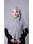 Gri Pratik Hazır Geçmeli Tesettür Eşarp Pamuk Caz Kumaş Tek Katlı Çapraz Hijab 2305_15 1