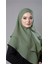 Fıstık Yeşili Pratik Hazır Geçmeli Tesettür Eşarp Pamuk Caz Kumaş Çift Katlı Düz Hijab 2303_36 3