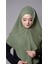 Fıstık Yeşili Pratik Hazır Geçmeli Tesettür Eşarp Pamuk Caz Kumaş Çift Katlı Düz Hijab 2303_36 4