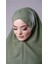 Fıstık Yeşili Pratik Hazır Geçmeli Tesettür Eşarp Pamuk Caz Kumaş Tek Katlı Çapraz Hijab 2305_36 3