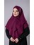 Bordo Pratik Hazır Geçmeli Tesettür Eşarp Pamuk Caz Kumaş Çift Katlı Çapraz Hijab 2304_16 3