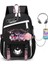 Resim Renk 16 Inç Sıcak Moda Güzel Kuromi Melodi Cosplay Unisex Öğrenciler Okul Çantası Sırt Çantası Karikatür Gizli Sakli Konusmalar Dizüstü Seyahat Sırt Çantası Açık Çanta (Yurt Dışından) 2