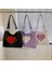 Beyaz Aşk Kalp Omuz Çantası Beyaz Mor Renk Kadın Büyük Kapasiteli Bayanlar Shopper Tote Bayanlar Boston Dekorasyon Tasarımcı Çantası (Yurt Dışından) 3