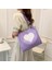 Beyaz Aşk Kalp Omuz Çantası Beyaz Mor Renk Kadın Büyük Kapasiteli Bayanlar Shopper Tote Bayanlar Boston Dekorasyon Tasarımcı Çantası (Yurt Dışından) 4