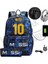 Beyaz Messi Sırt Çantası Hafif Dizüstü Kadın Erkek Rahat USB Okul Çantaları Gençlik Seyahat Sırt Çantası Gençler Açık Spor Öğrencileri Mochilas (Yurt Dışından) 1