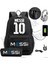 Beyaz Messi Sırt Çantası Hafif Dizüstü Kadın Erkek Rahat USB Okul Çantaları Gençlik Seyahat Sırt Çantası Gençler Açık Spor Öğrencileri Mochilas (Yurt Dışından) 5