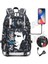 Bordo Messi Seyahat Sırt Çantası Çok Fonksiyonlu USB Sırt Çantaları Kamuflaj Açık Dizüstü Okul Çantaları Erkek Kadın Sırt Paketleri Büyük Mochilas (Yurt Dışından) 3