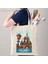 B New York 35 cm x 40 cm Londra Louvre Pisa Kiev Roma Santorini Atina Bali Berlin Boston Dubai Dublin Floransa Mürekkep Suluboya Resim Totes Çanta Hangbag (Yurt Dışından) 4