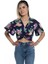Mgebutik Lacivert Kadın Kol Detaylı Crop Bluz 1