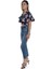 Mgebutik Lacivert Kadın Kol Detaylı Crop Bluz 4