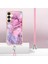 Samsung Galaxy S24 Için Desen Hibrit Çapraz Askı Kordon Telefon Kılıfı - Pembe (Yurt Dışından) 2