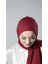Bordo Pratik Hazır Geçmeli Tesettür Şal Örme Kumaş Taş Desenli 2118T_16 2