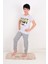 Erkek Çocuk Kısa Kollu Pijama Takımı Fast Model Gri 2